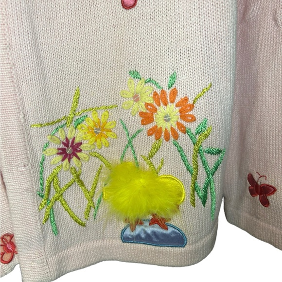 All points by Reference Point Size XL Pink Spring Themed cardigan, rabbit - Picture 3 of 6